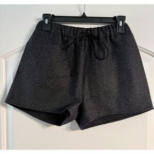 Topshop Boutique Shorts 4 Grey Wool Cashmere Twill Minimalist Winter Preppy